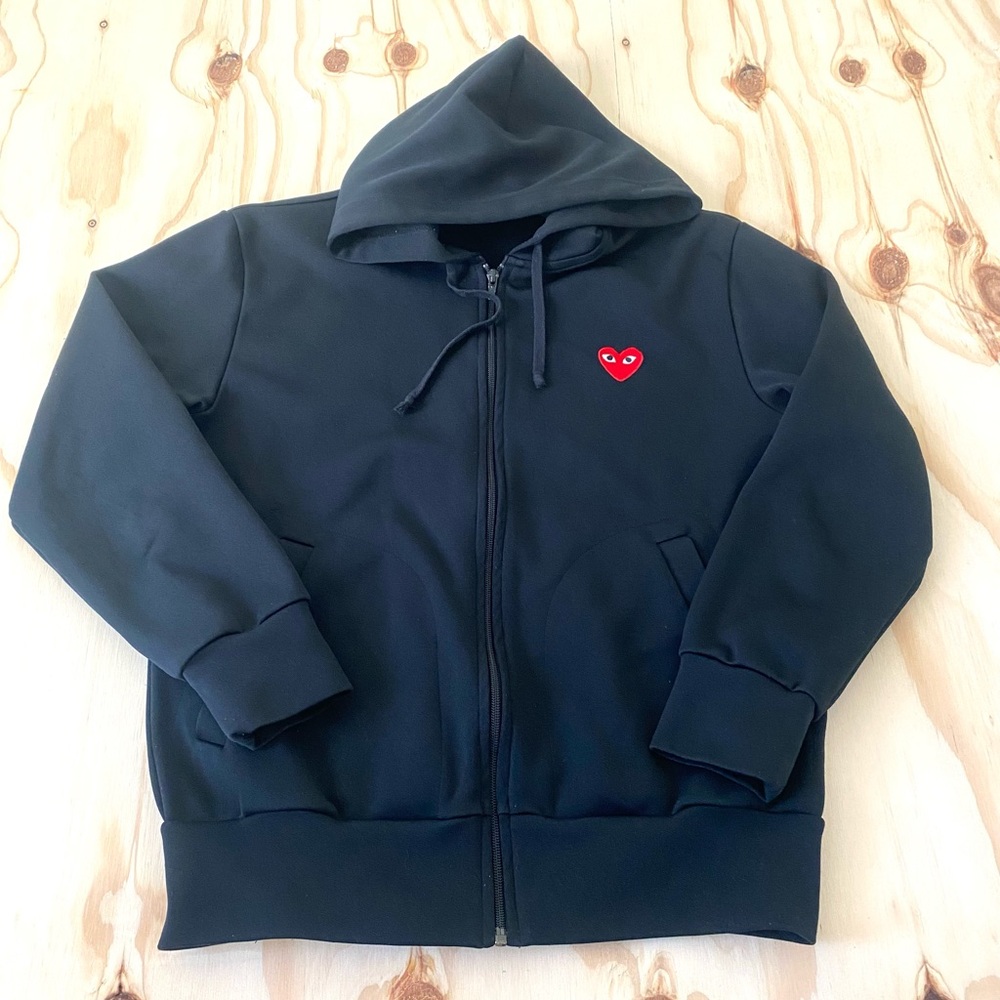 Comme des Garçons PLAYSignature Logo Zip-Front Hoodie
